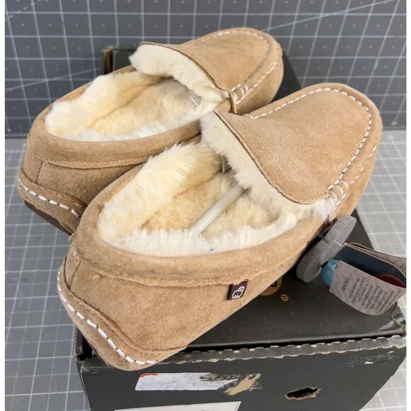 LaMO Women’s Callie Moccasin Slippers Sz. 7 Chestnut EW1934 New Suede Leather - Picture 4 of 9